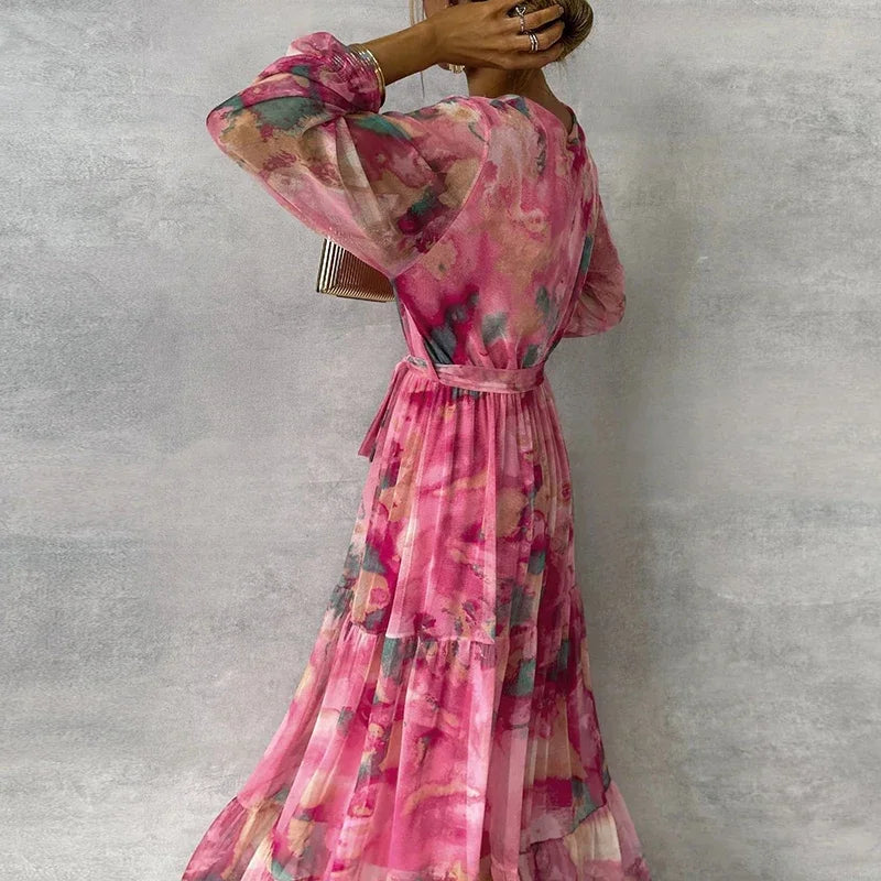 Lissée Paris™ | Sophie | Robe élégante à imprimé fleuri