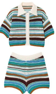 Lissée Paris™ | Aurore | Ensemble Crochet Rayé