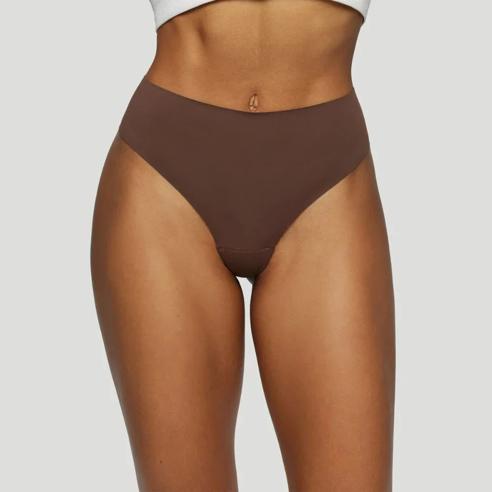 Tanga taille haute marron (Lot de 3)