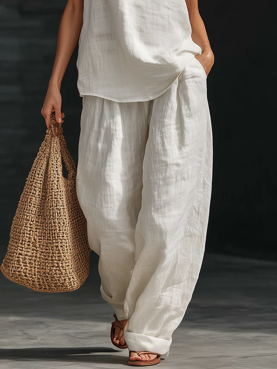Lissée Paris™ | Clémence | Ensemble sans manches et pantalon large