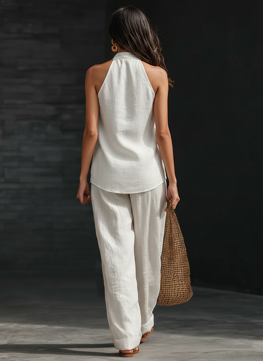 Lissée Paris™ | Clémence | Ensemble sans manches et pantalon large