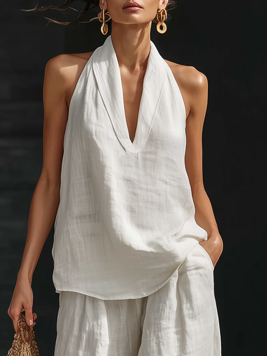 Lissée Paris™ | Clémence | Ensemble sans manches et pantalon large