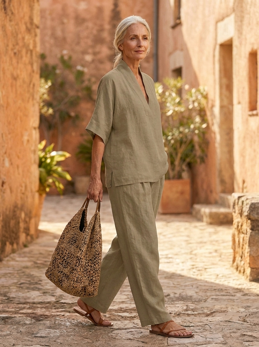 Lissée Paris Dolorès ensemble beige zijkant