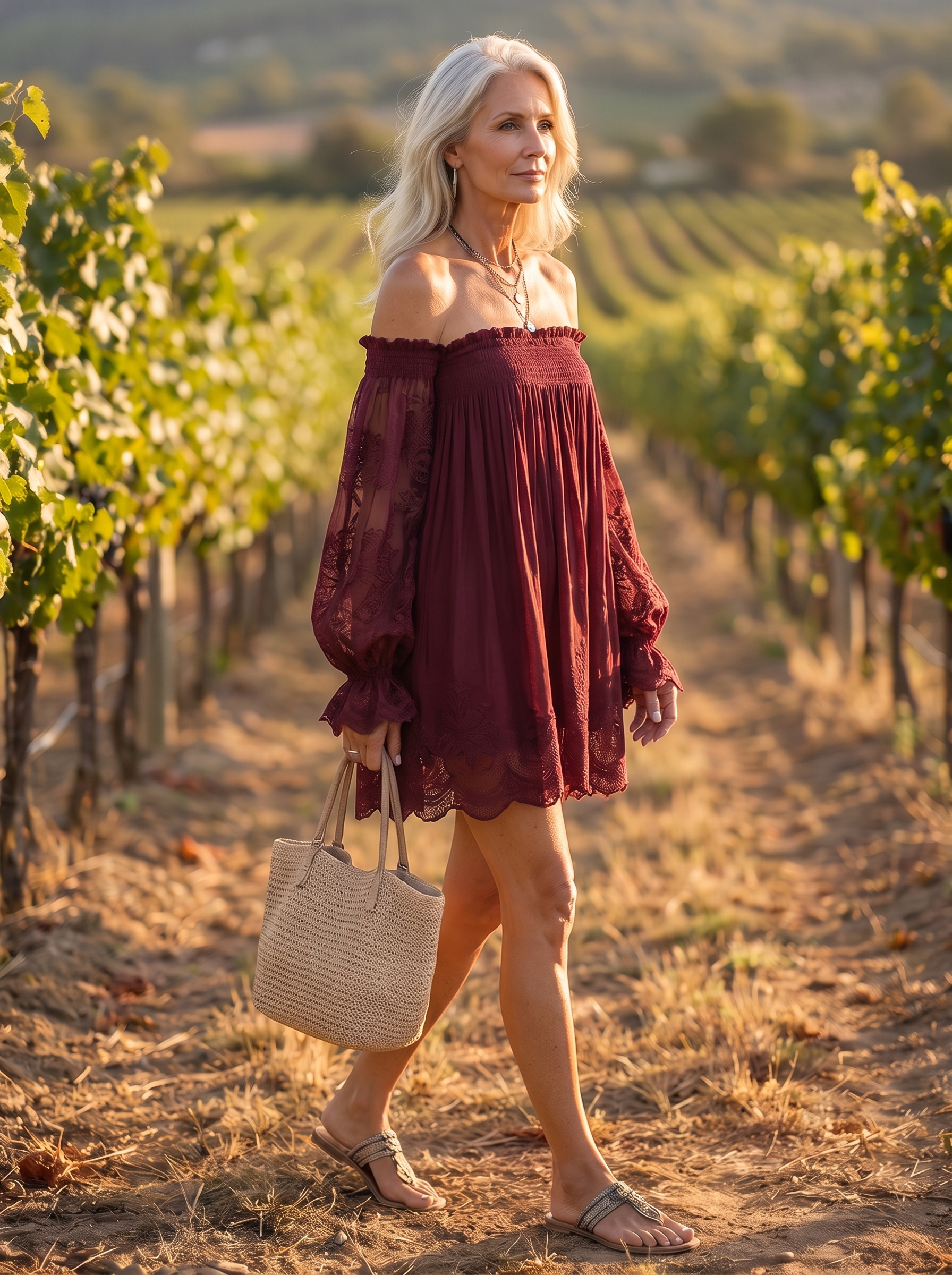 Lissée Paris Noémie robe bordeaux zijkant