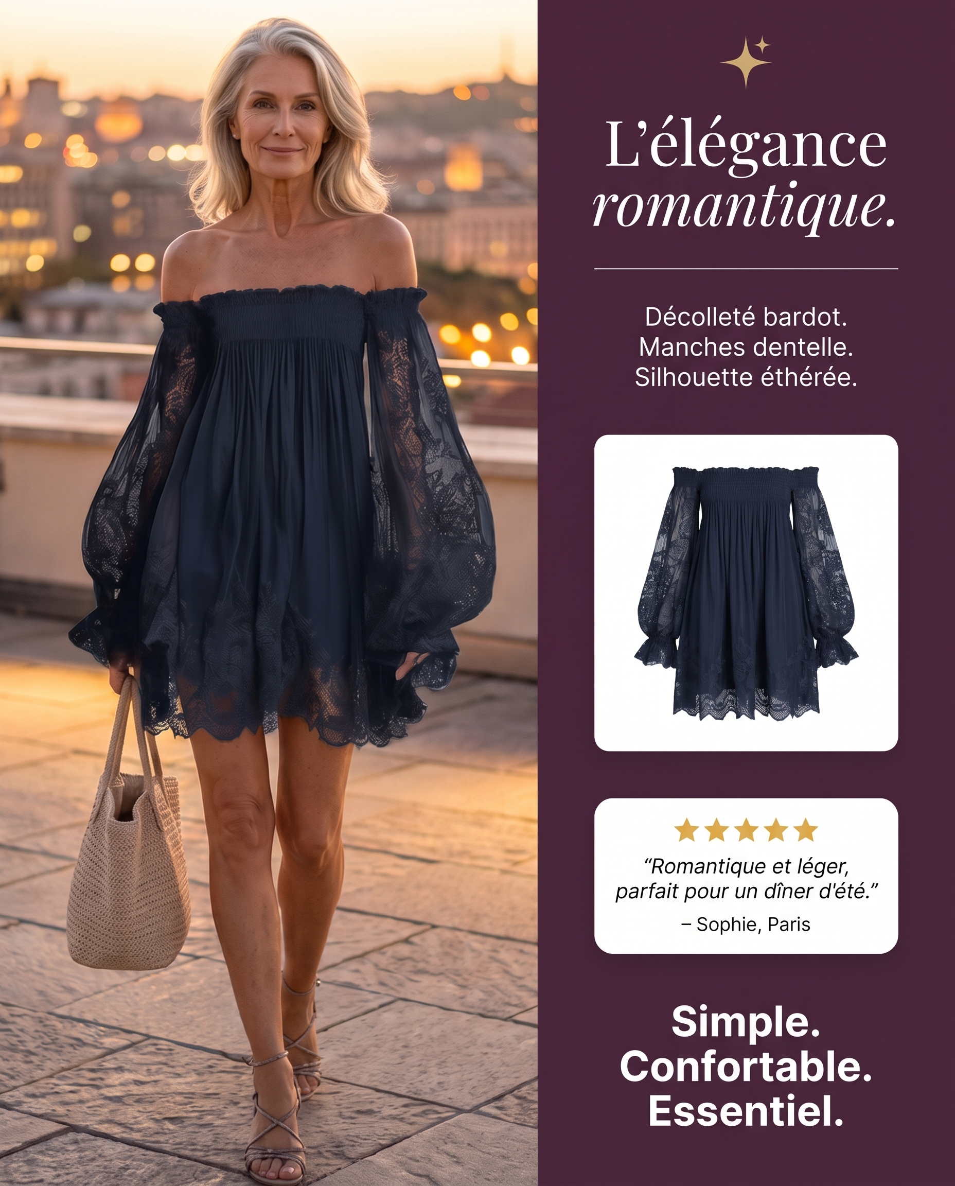 Lissée Paris Noémie format 1 bleu marine