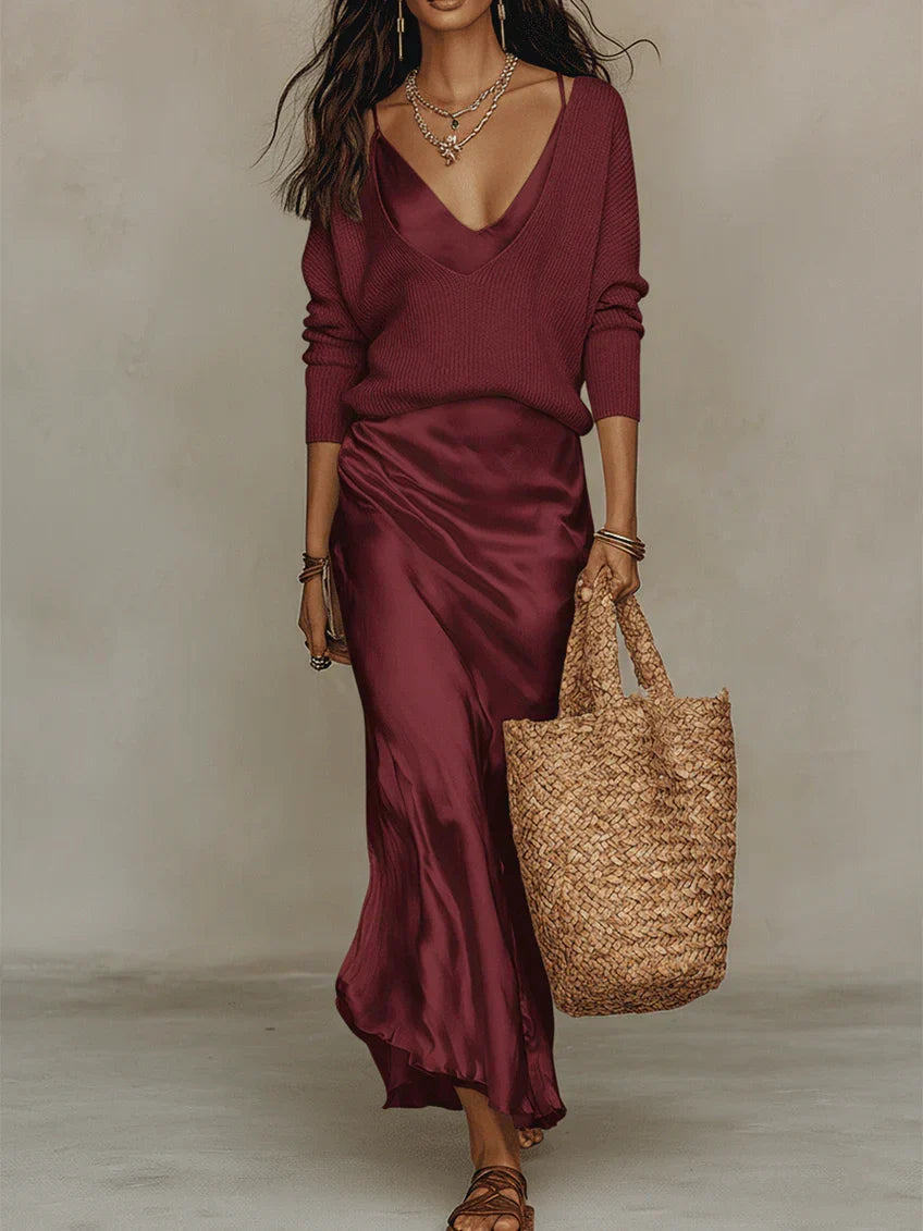 Lissée Paris™ | Juliette | Robe midi satinée élégante