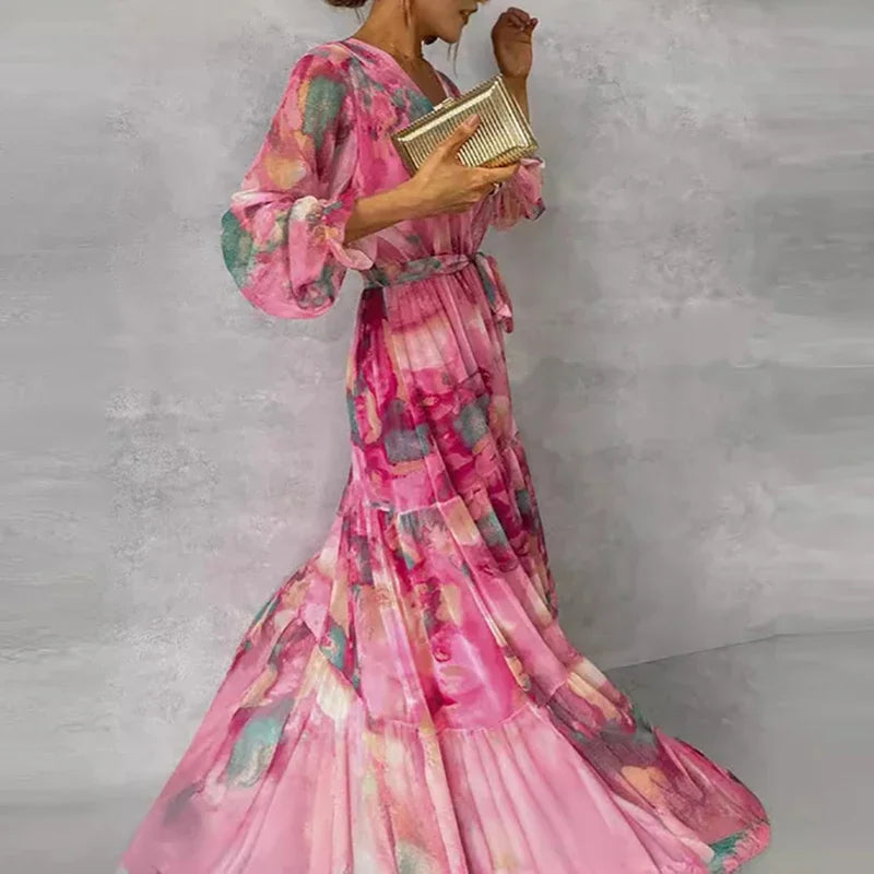 Lissée Paris™ | Sophie | Robe élégante à imprimé fleuri