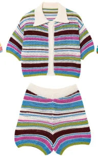 Lissée Paris™ | Aurore | Ensemble Crochet Rayé