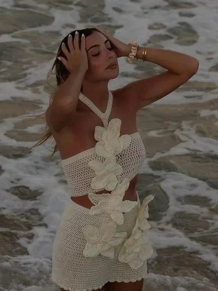Lissée Paris™ | Robe en tricot à fleurs