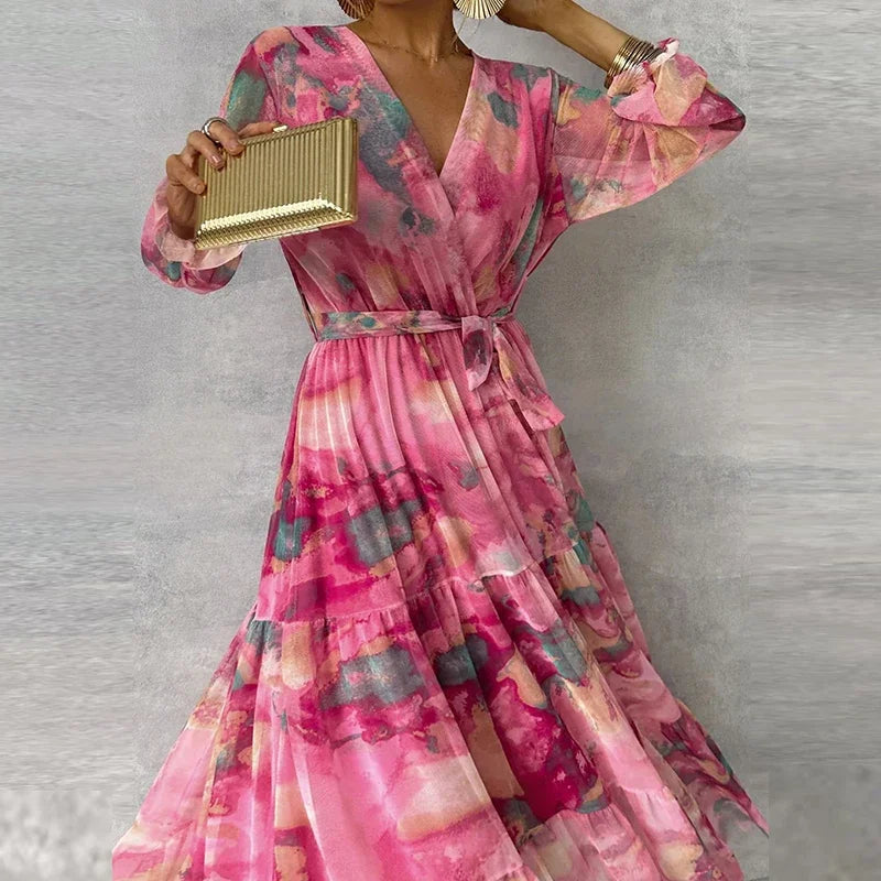 Lissée Paris™ | Sophie | Robe élégante à imprimé fleuri