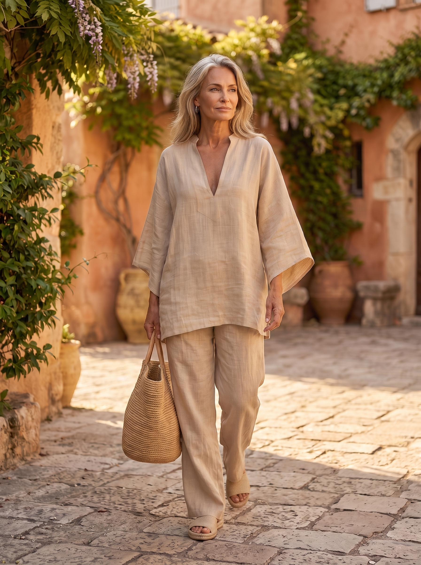 Lissée Paris Delphine ensemble beige zijkant