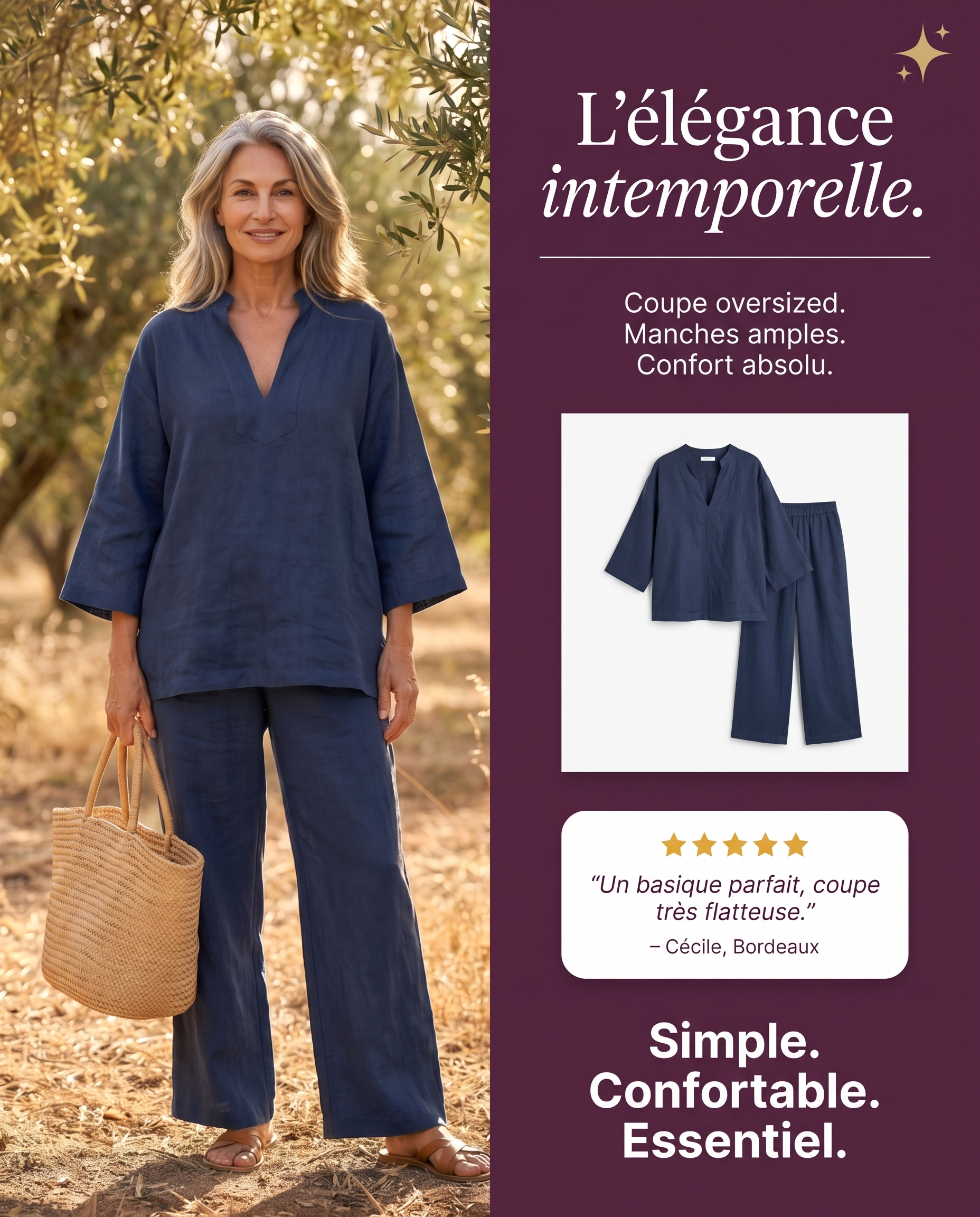 Lissée Paris Delphine format 1 bleu marine