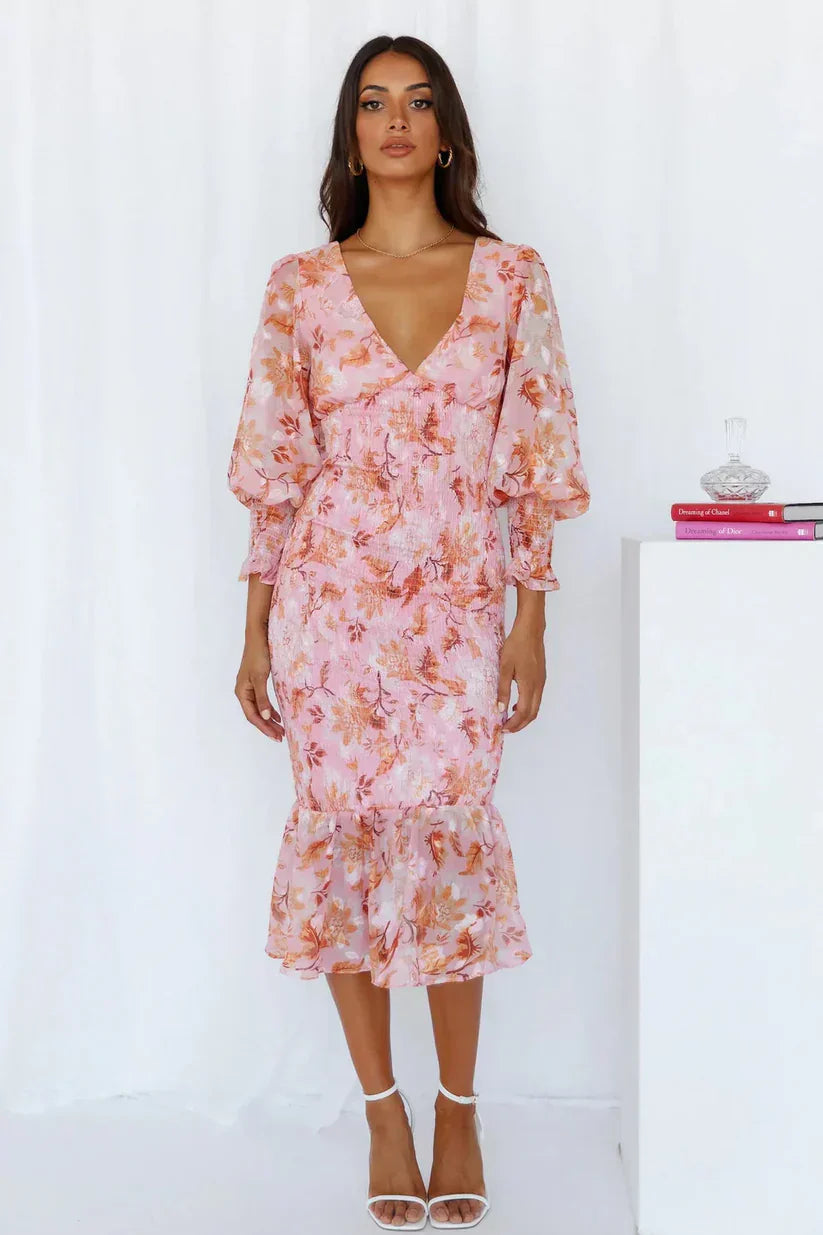 Lissée Paris™ | Robe midi à motif floral