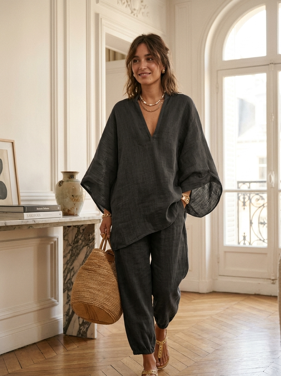 Lissée Paris™ | Delphine | Ensemble Lin Fluide